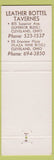 Matchbook Cover - Leather Bottel Taverne Steak House Cleveland OH