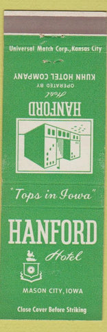 Matchbook Cover - Hanford Hotel Mason City IA