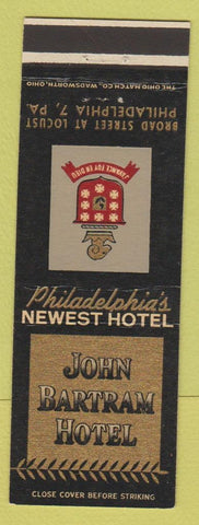 Matchbook Cover - John Bartram Hotel Philadelphia PA