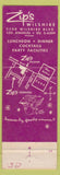 Matchbook Cover - Zip's Wilshire Restaurant Los Angeles CA