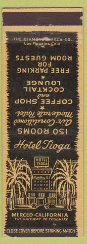 Matchbook Cover - Hotel Tioga Merced CA
