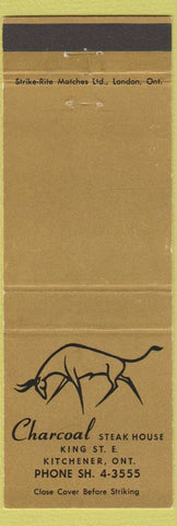 Matchbook Cover - Charcoal Steak House Kitchener ON