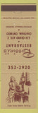 Matchbook Cover - Rossini's Restaurant Chatham ON
