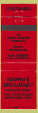 Matchbook Cover - Brown's Restaurant Wapakoneta OH