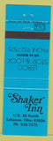 Matchbook Cover - Shaker Inn Lebanon OH
