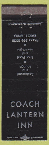 Matchbook Cover - Coach Lantern Inn Carey OH