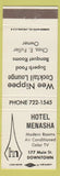 Matchbook Cover - Hotel Menasha WI?Lebanon Motel OH
