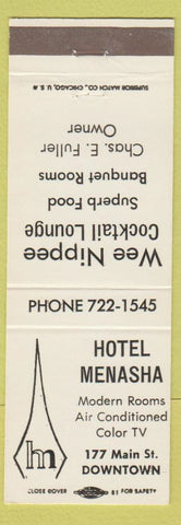 Matchbook Cover - Hotel Menasha WI?Lebanon Motel OH