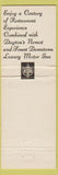 Matchbook Cover - Henrici's Restaurant Mall Motor Inn Dayton OH