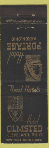 Matchbook Cover - Hotel Portage Akron OH Olmsted Cleveland