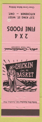 Matchbook Cover - 2 X 4 Restaurant Chicken Kitchener ON
