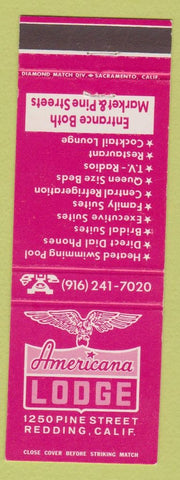 Matchbook Cover - Americana Lodge Redding CA