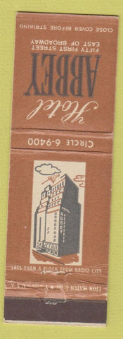 Matchbook Cover - Hotel Abbey New York City