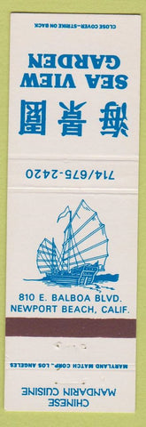 Matchbook Cover - Sea View Garden Chinese Newport Beach CA