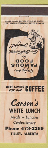 Matchbook Cover - Carson's White Lunch Tilley AB