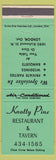 Matchbook Cover - Knotty Pine Restaurant London ON