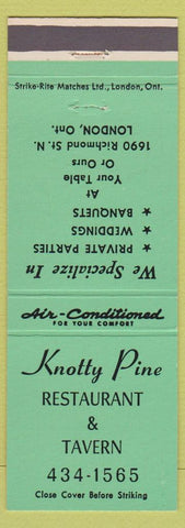 Matchbook Cover - Knotty Pine Restaurant London ON