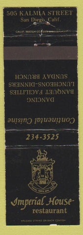 Matchbook Cover - Imperial House Restaurant San Diego CA WEAR