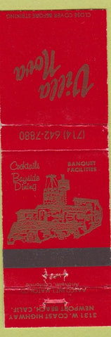 Matchbook Cover - Villa Nova Newport Beach CA