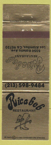 Matchbook Cover - Ricabob Restaurant Los Angeles CA