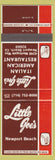 Matchbook Cover - Little Joe's Italian Restaurant Newport Beach CA