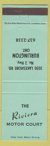 Matchbook Cover - Riveira Motor Court Burlington ON green