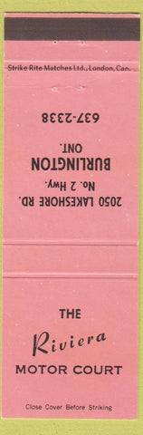 Matchbook Cover - Riveira Motor Court Burlington ON pink