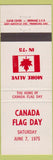 Matchbook Cover - Canada Flag Day 1975