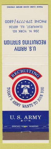 Matchbook Cover - US Army Recruiting Elmhurst IL