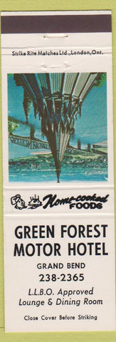 Matchbook Cover - Green Forest Motor Hotel Grand Bend ON