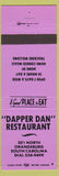 Matchbook Cover - Dapper Dan Restaurant Orangeburg SC