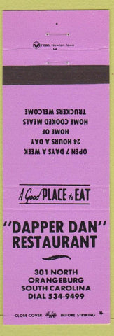 Matchbook Cover - Dapper Dan Restaurant Orangeburg SC