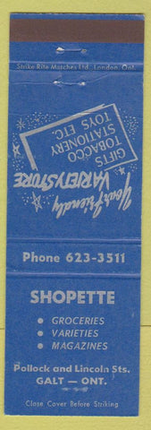 Matchbook Cover - Sopette Grocery Galt ON