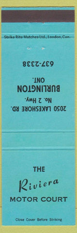Matchbook Cover - Riviera Motor Court Burlington ON blue