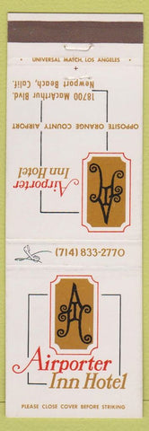 Matchbook Cover - Airporter Hotel Newport Beach CA