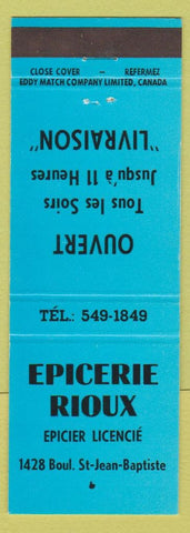 Matchbook Cover - Epicerie Rioux St Jean Baptiste QC