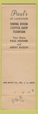 Matchbook Cover - Paul's Restaurant Lakewood CA