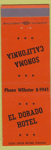 Matchbook Cover - El Dorado Hotel Sonoma CA orange