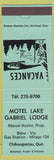 Matchbook Cover - Motel Lake Gabriel Lodge Chibougamau QC