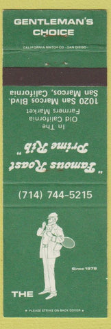 Matchbook Cover - Famous Roast Prime Rib Gentleman's Choice San Marcos CA