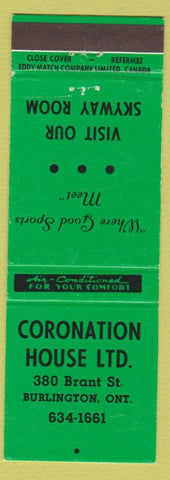 Matchbook Cover - Coronation House Burlington ON