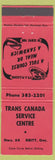 Matchbook Cover - Trans Canada Service Centre Britt ON