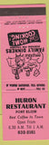 Matchbook Cover - Huron Restaurant Port Elgin ON