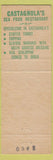Matchbook Cover - Castagnola Restaurant San Francisco CA