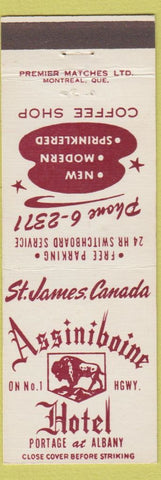 Matchbook Cover - Assiniboine Hotel St James Winnipeg? MB