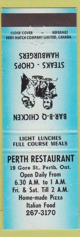 Matchbook Cover - Perth Restaurant Italian Pizza Perth ON