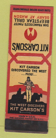 Matchbook Cover - Kit Carson's Grill restaurant San Francisco CA