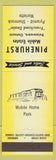 Matchbook Cover - Pinehurst Mobile Homes Trailers Petawawa ON