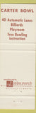 Matchbook Cover - Carter Bowling Fullerton CA billiards