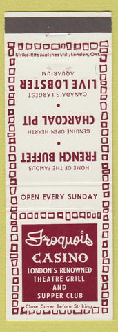 Matchbook Cover - Iroquois Casino London ON